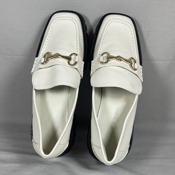 Open Edit Women's White Square Toe Lug Soles Loafers Shoe Size 8.5-NEW - Picture 5 of 8